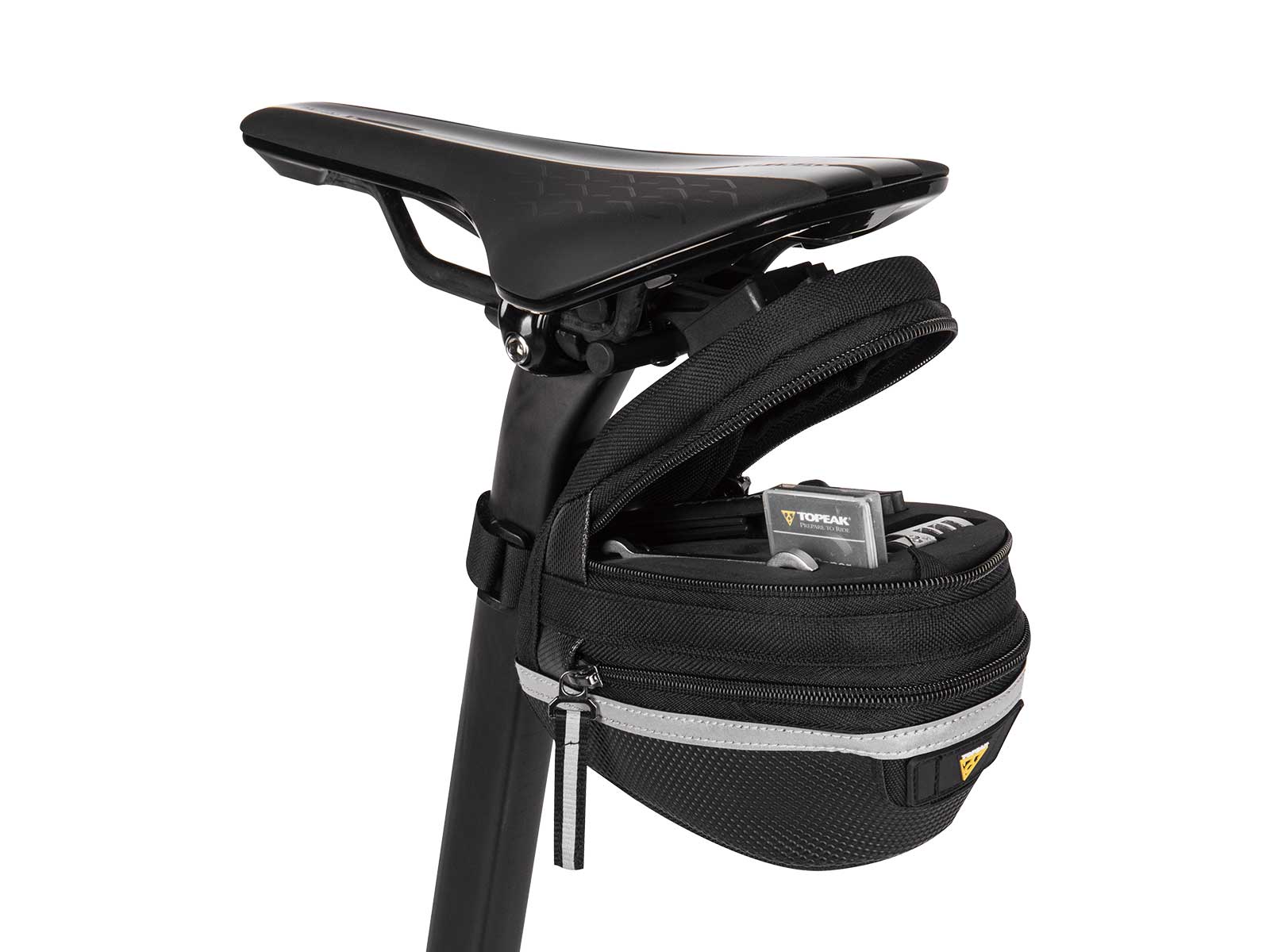Expands for More Storage Topeak Wedge II Quick Clip Saddle Bag Large